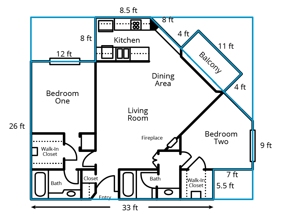 Floor plan of a house.