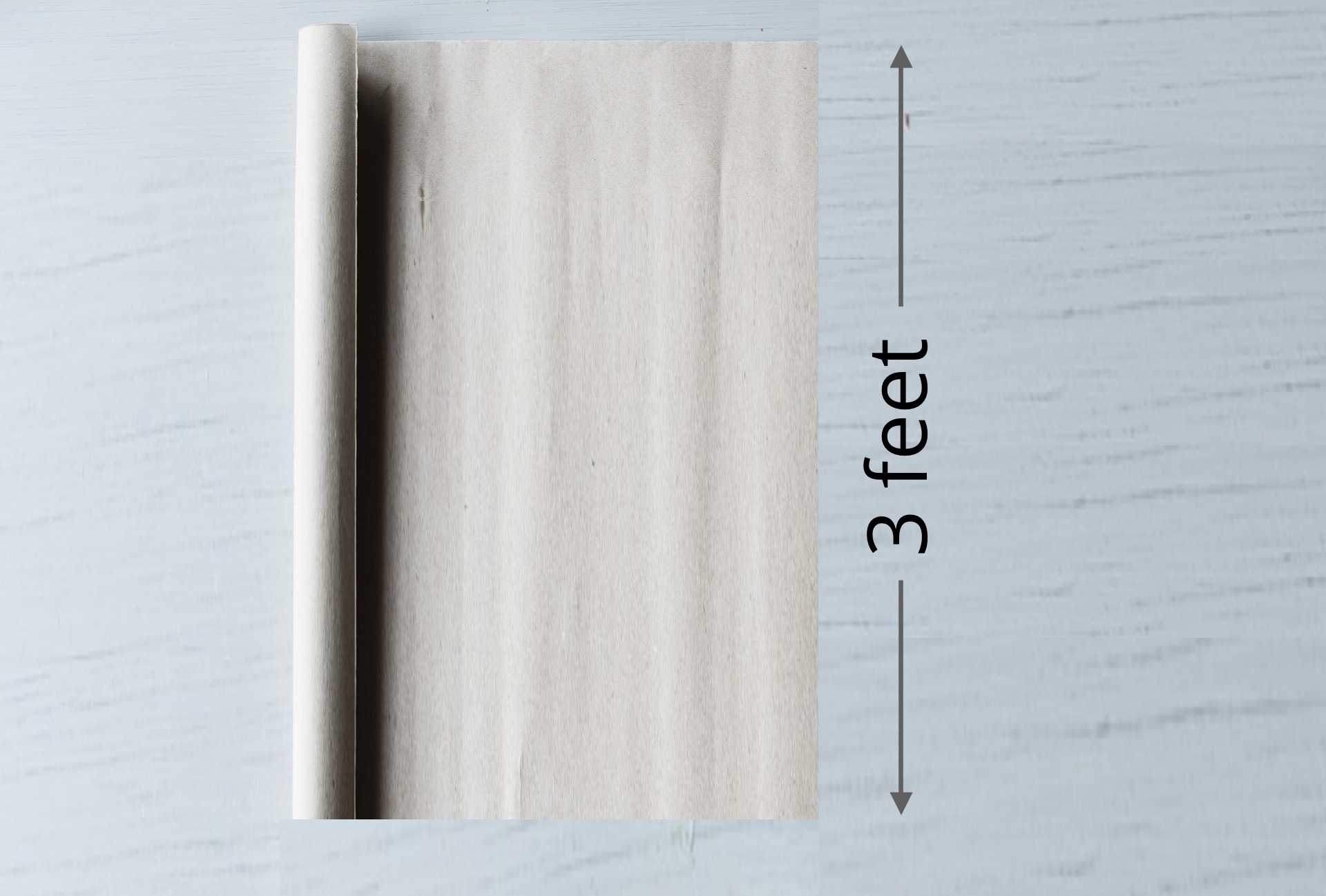 <p>Roll of paper, slightly unrolled. Its width is 3 feet.</p>
