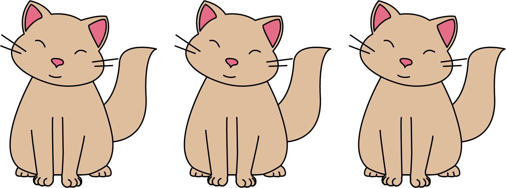 <p>3 identical cats</p>
