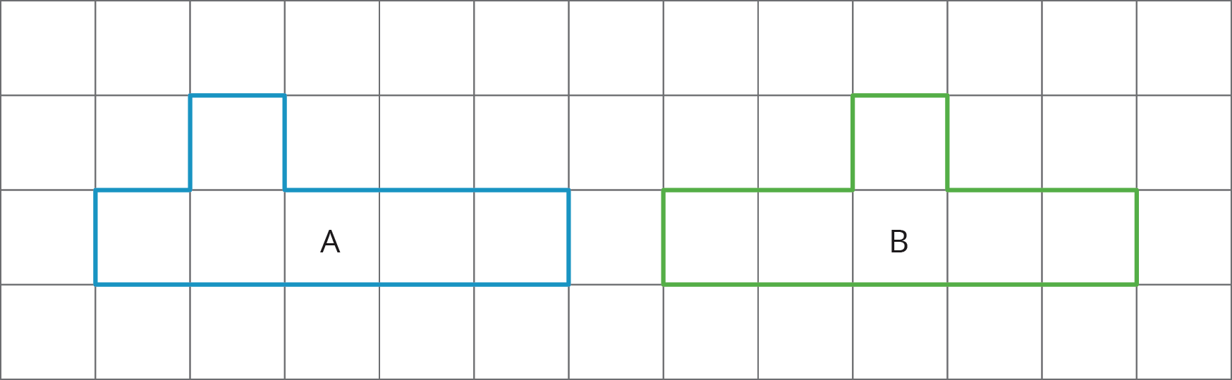 <p>Two non-congruent figures with same area.</p>
