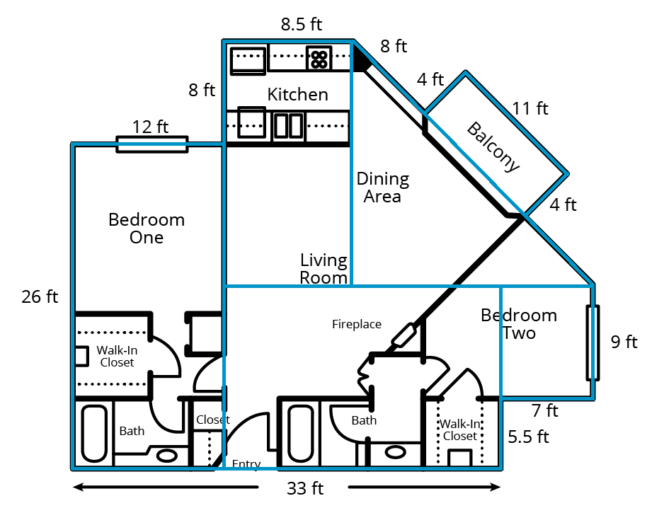 Floor plan of a house.