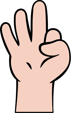 Fingers showing numbers.