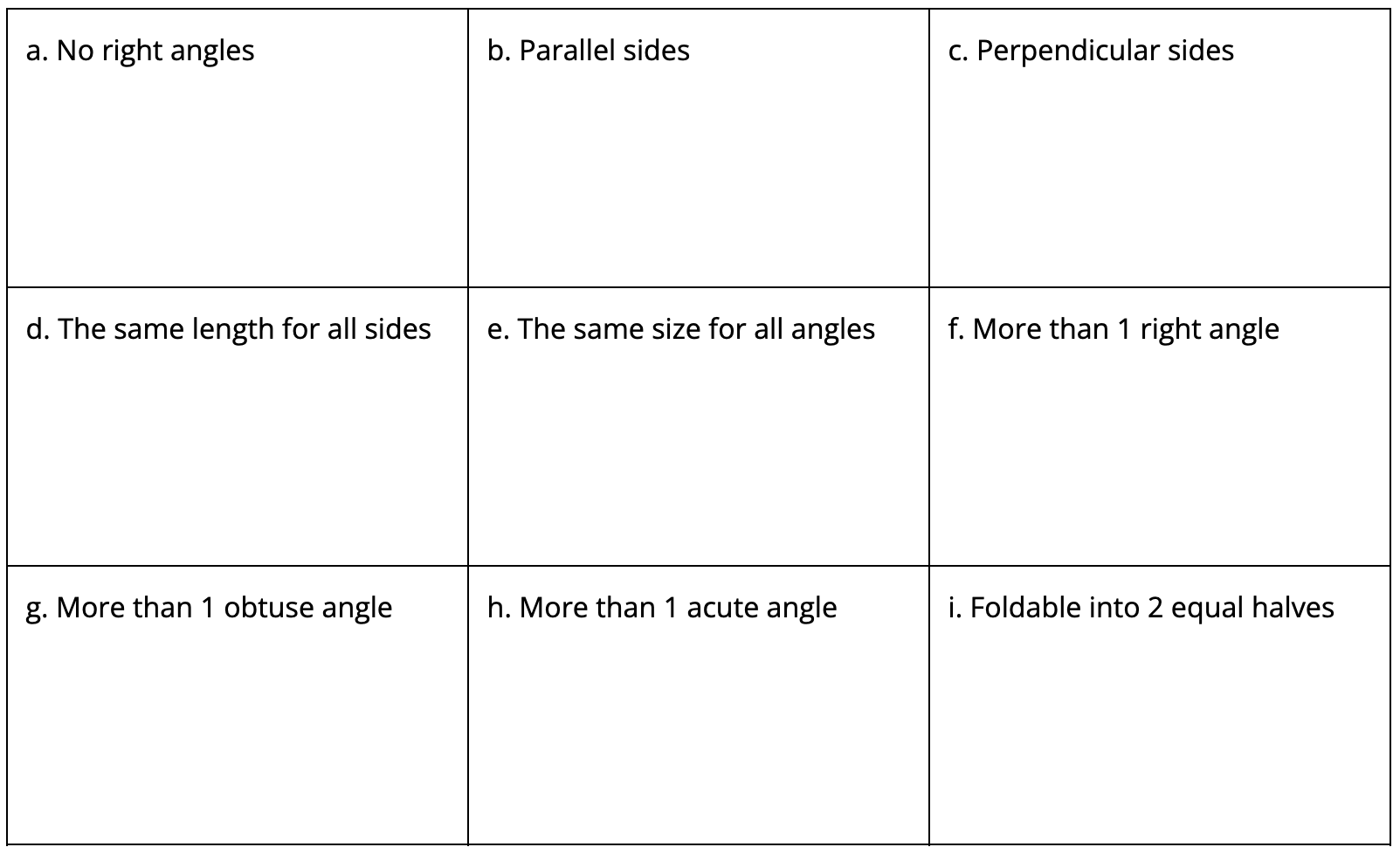Table. 3 rows, 3 columns.