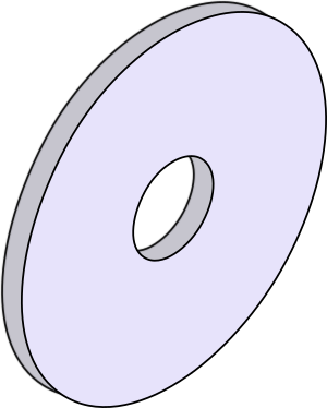 <p>Disk with hole removed from center </p>
