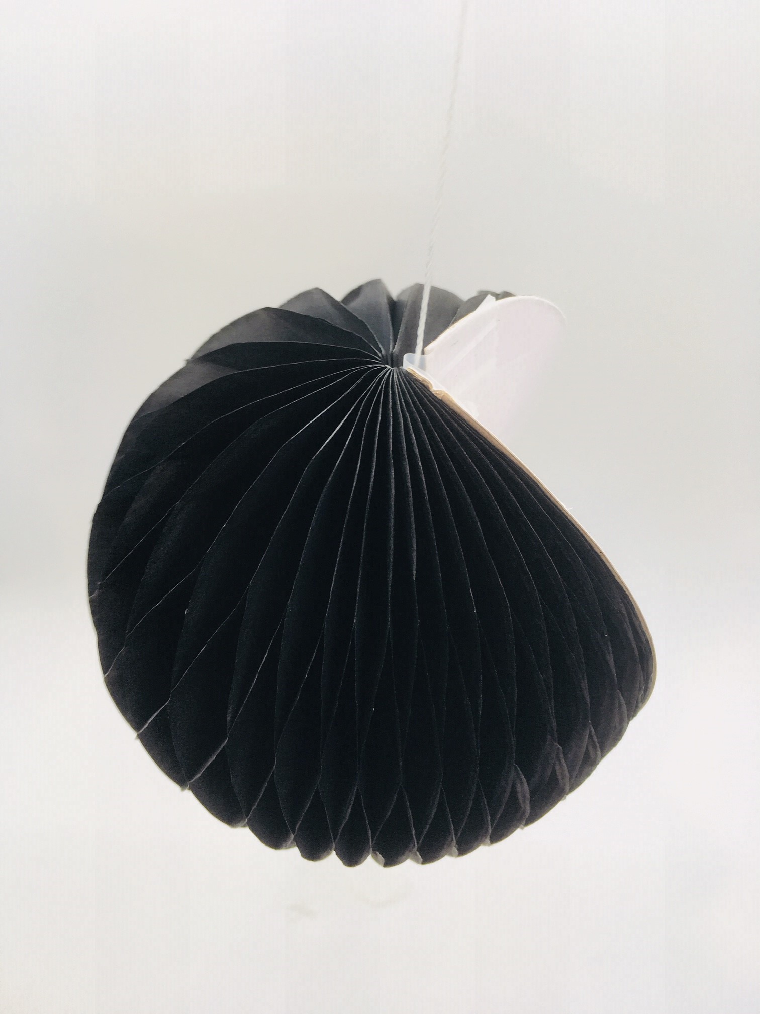 <p>Photograph of a spherical decoration with portion missing</p>
