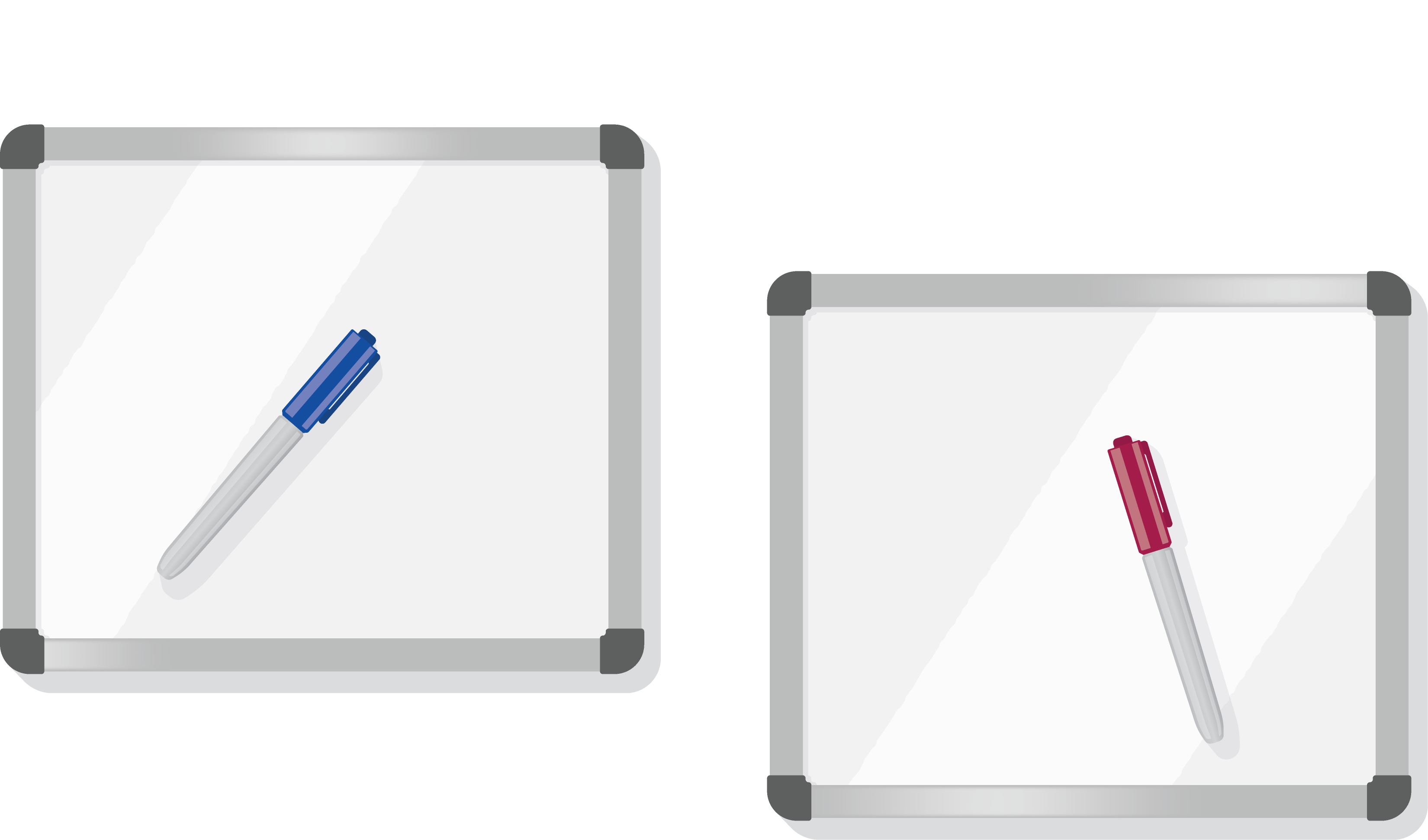 Dry erase boards and markers.