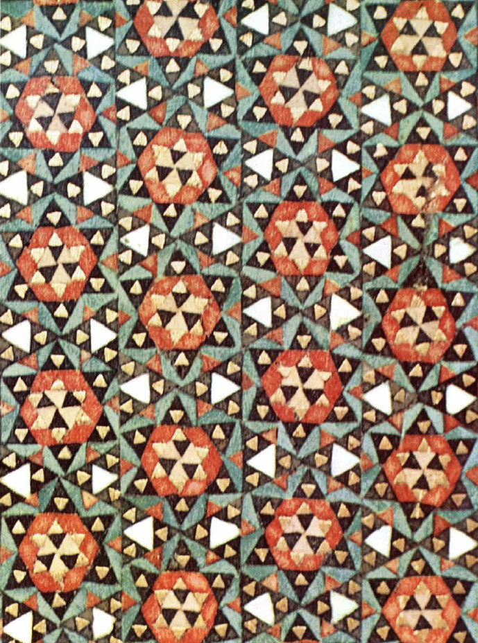 A design made of many triangles.