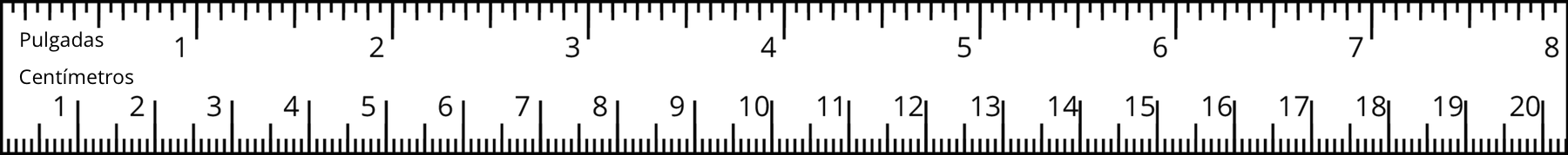 <p>Ruler. Top, inches. Scale 0 to 8, by 1's. Bottom, centimeters. Scale 0 to 20, by 1's. </p>
