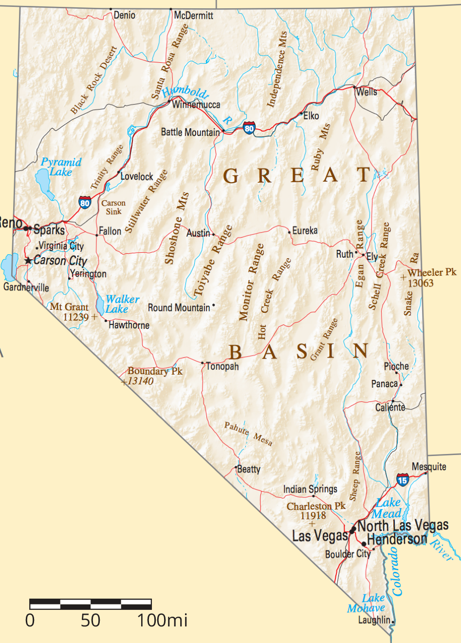 <p>Map of Nevada.</p>
