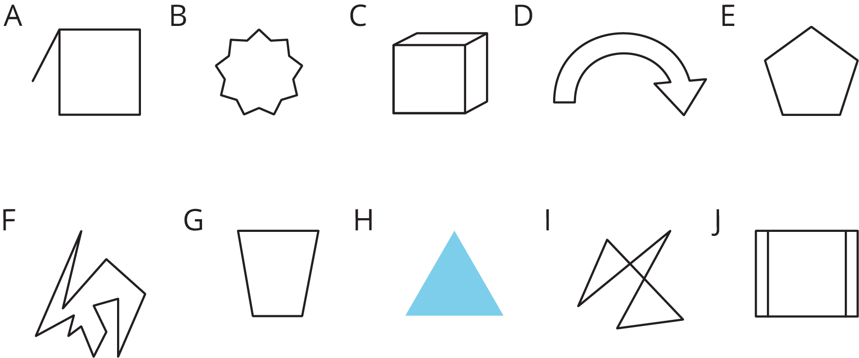 Ten figures labeled A--J.