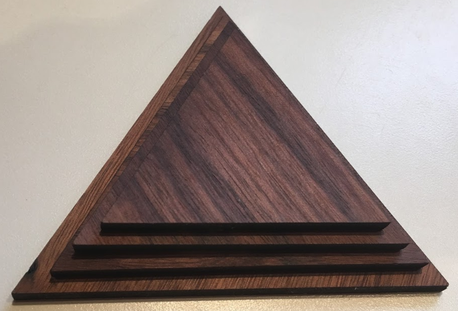 <p>Photograph of portion of wooden pyramid </p>
