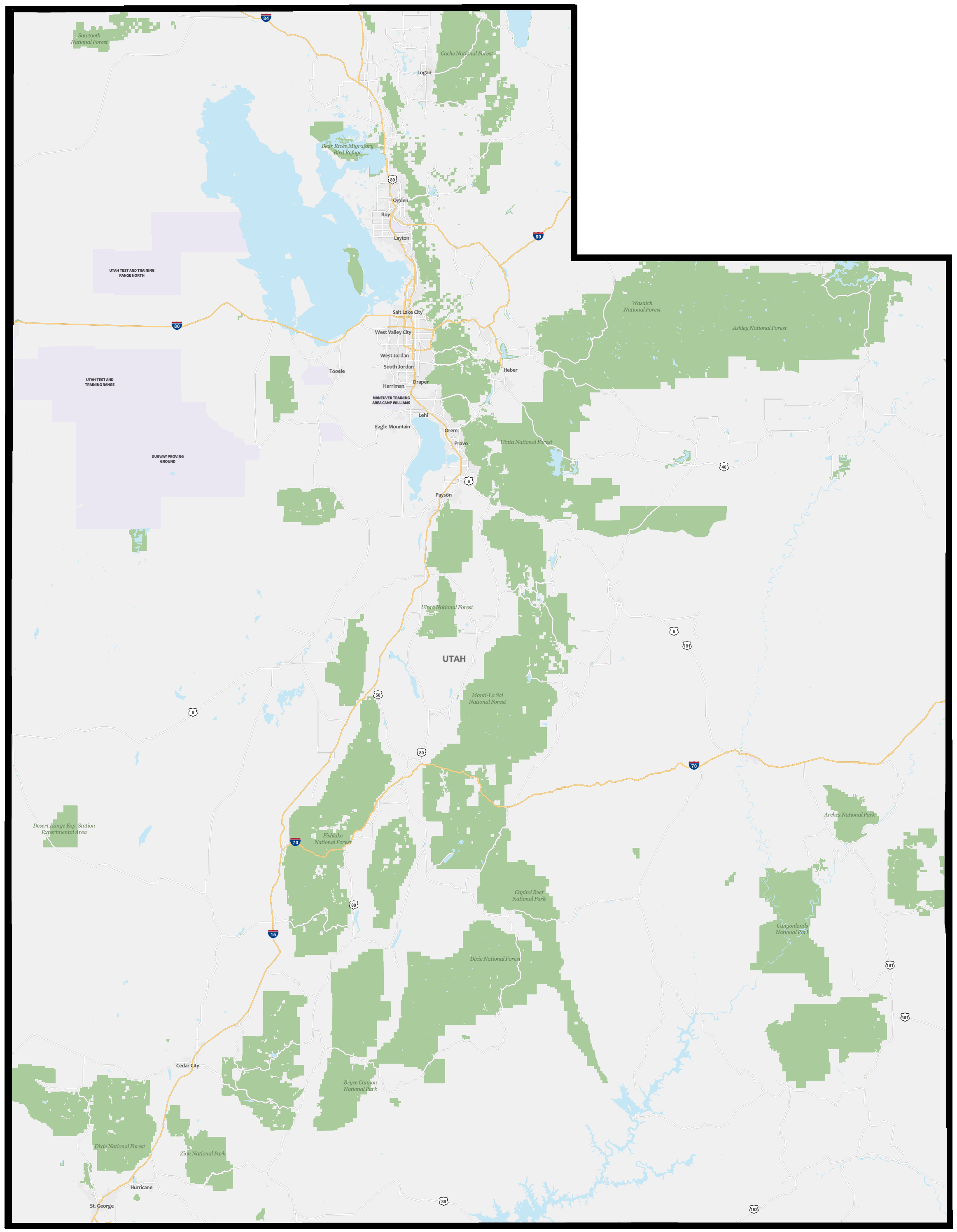 Map of Utah.