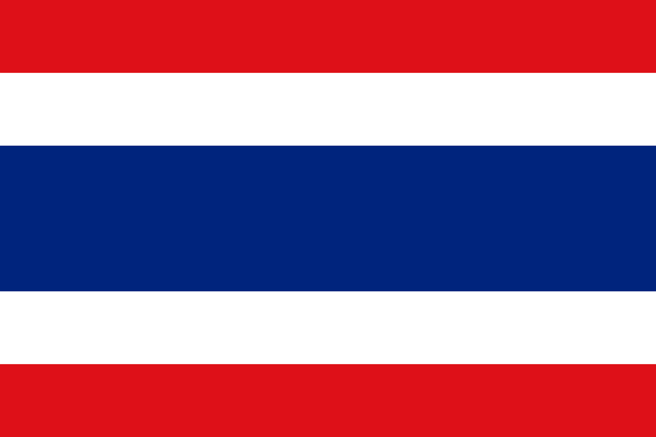 Image of flag. Five rows. Colors from top to bottom are: red, white, blue, white, red. Blue row is wider than other rows. 