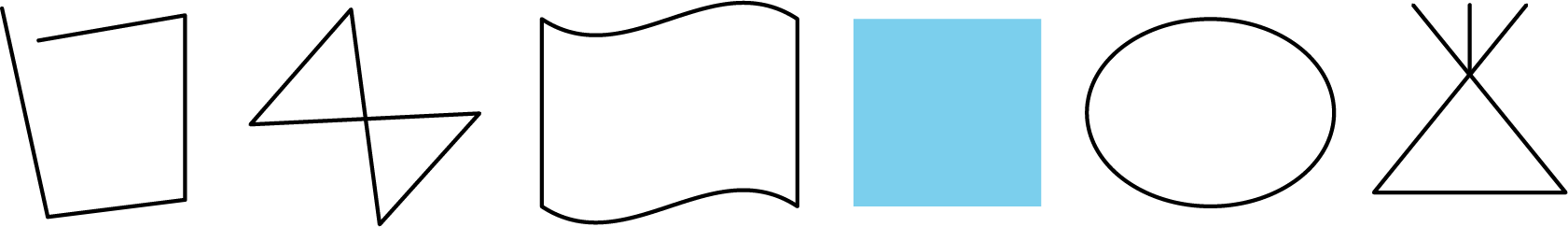 <p> six figures that are <em>not</em> polygons:</p>
