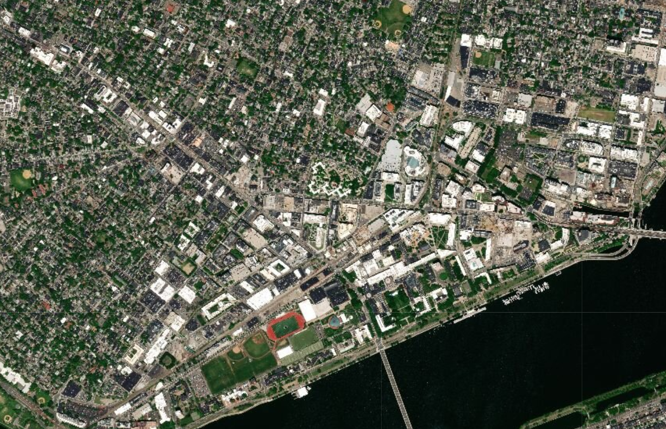 <p>Overhead image of Cambridge.</p>
