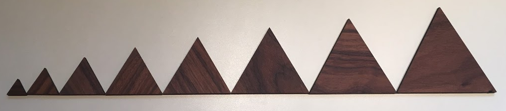 <p>8 triangles in order from smallest to largest.</p>
