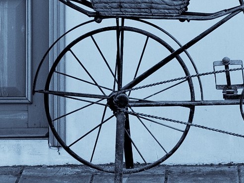 <p>A picture of a bicycle wheel.<br>
 </p>
