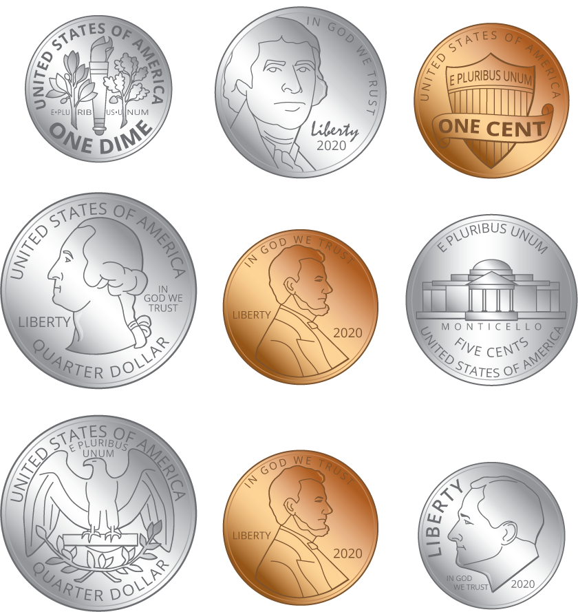 2 quarters, 2 dimes, 2 nickels, 3 pennies.