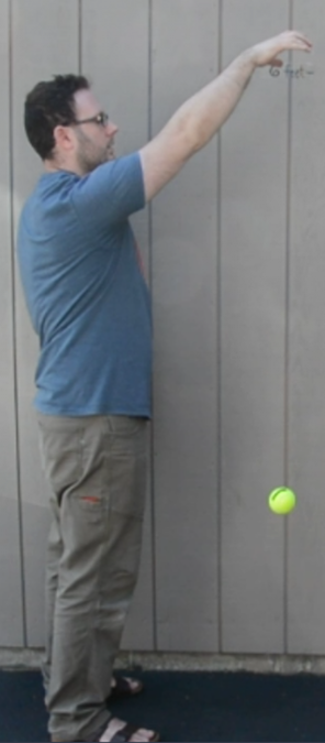 <p>A man dropping a ball. </p>
