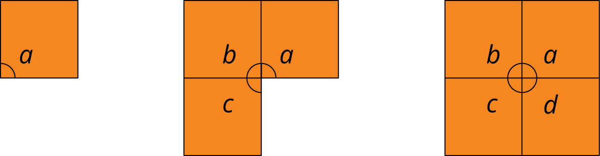 <p>Three images composed of squares.</p>
