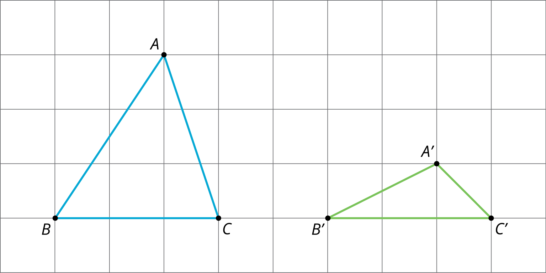 <p>Non-rigid transformation of triangle ABC.</p>
