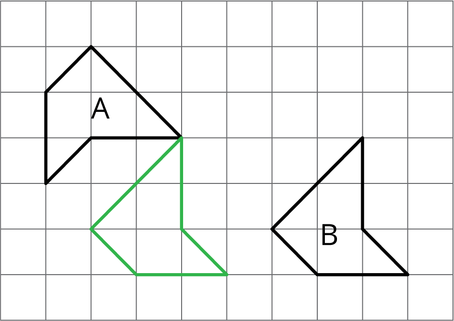 <p>Transformation of Polygon A to B.</p>
