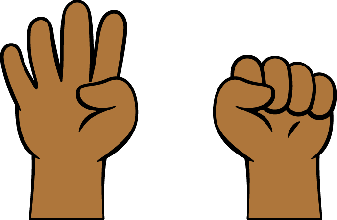 Fingers showing 4.