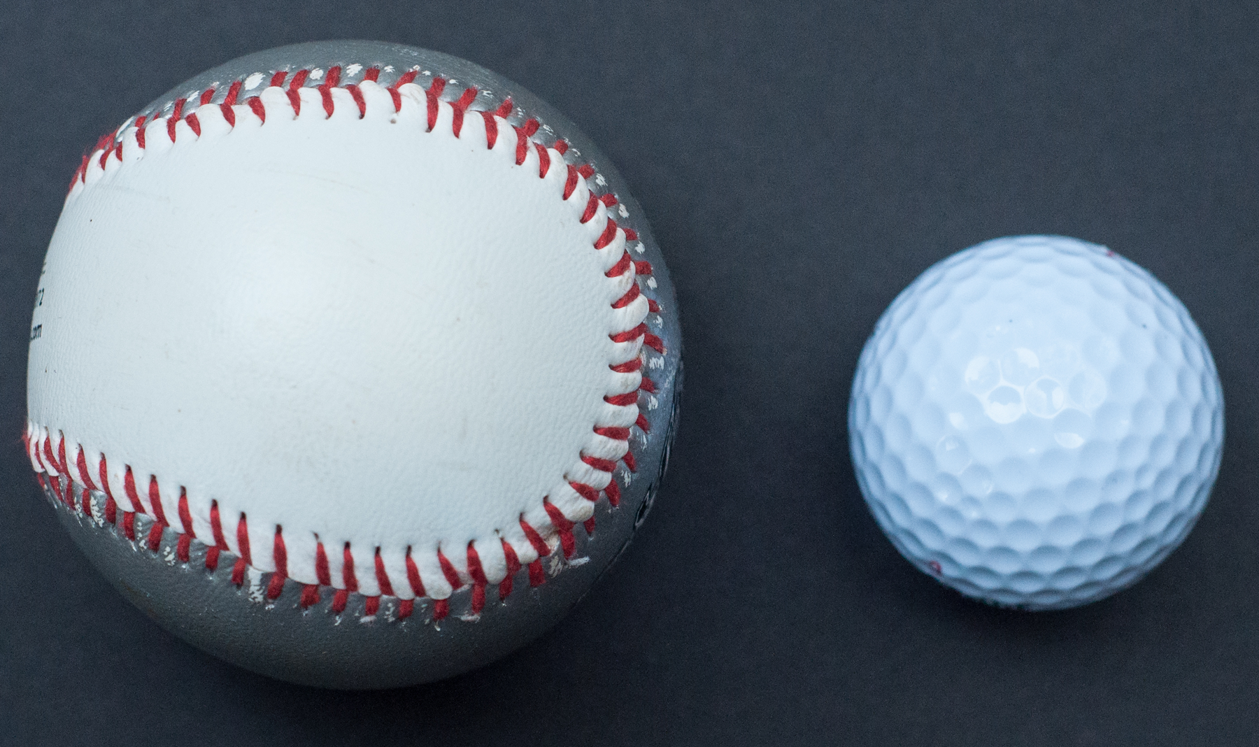 <p>Photo of a baseball and a golf ball.</p>

