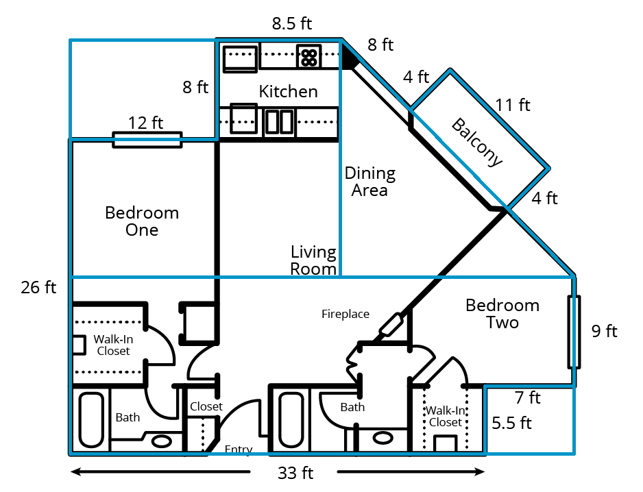 Floor plan of a house.