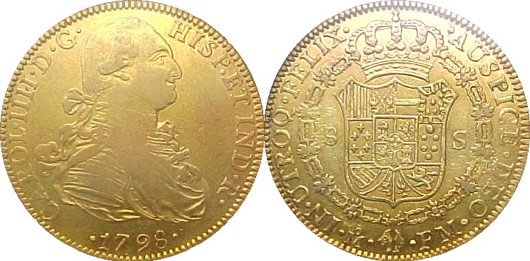 image of front and back of the doubloon coin.