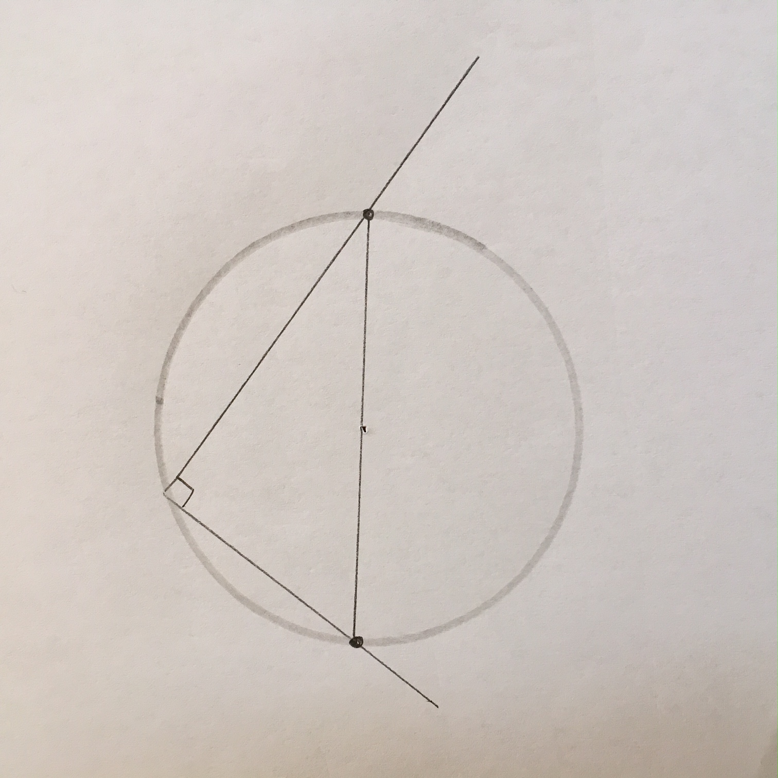 <p>A photo of a hand-drawn inscribed right angle.</p>
