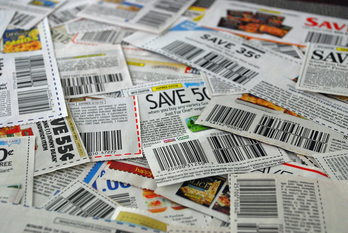 <p>Photo of a pile of coupons.</p>
