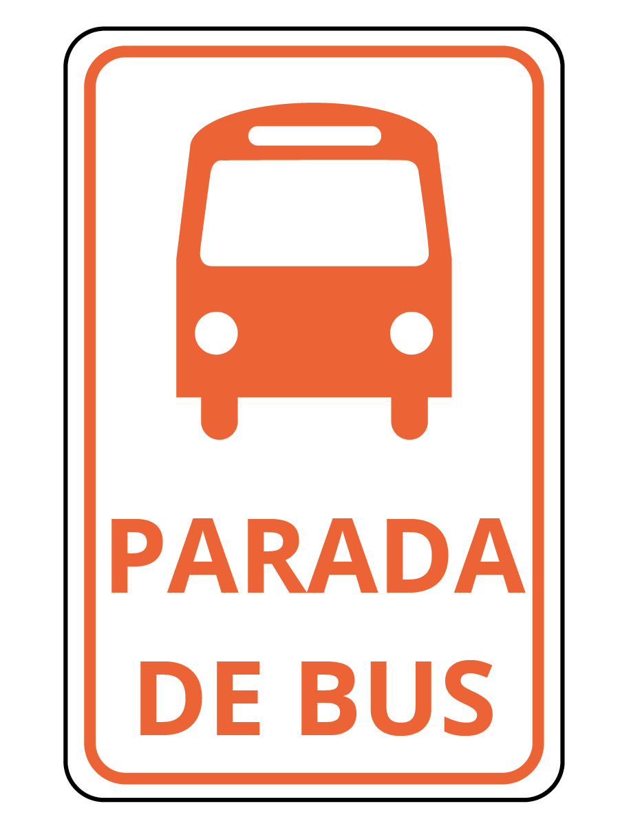 Illustration. Sign for a bus stop.