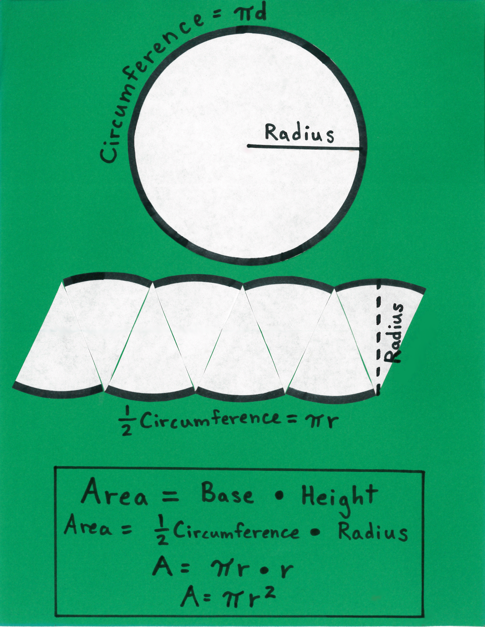 <p>A diagram showing explaining the circumference formula.</p>
