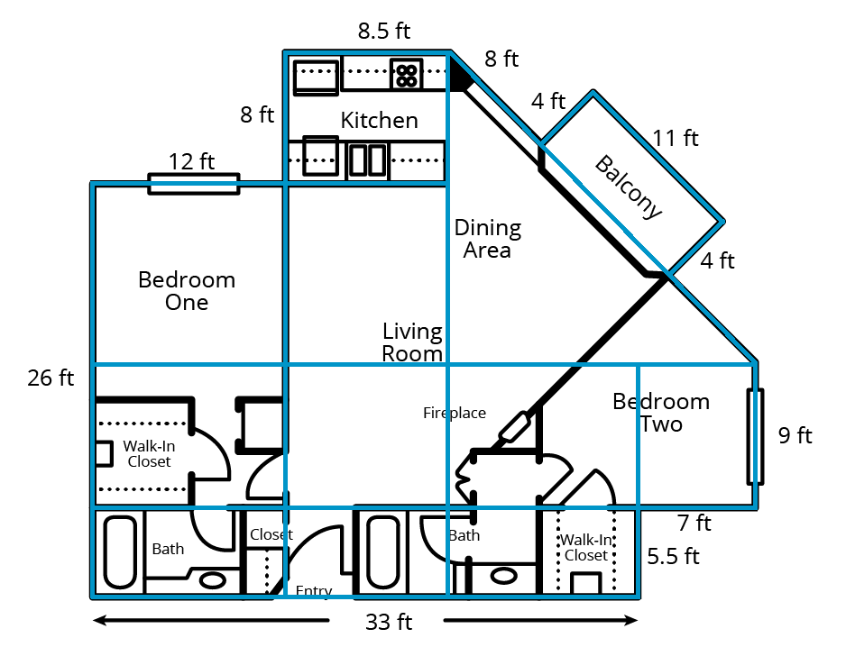 Floor plan of a house.
