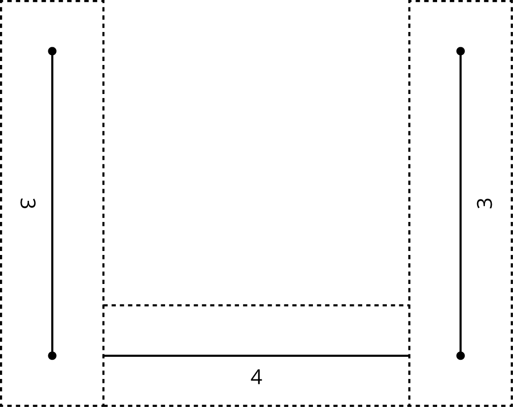<p>Three strips each containing a segment.</p>
