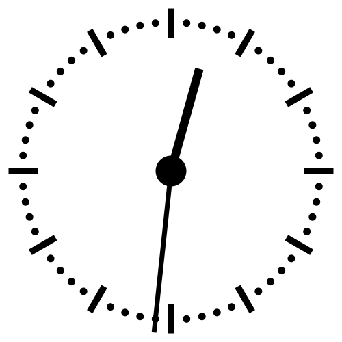 Clock face without numbers.