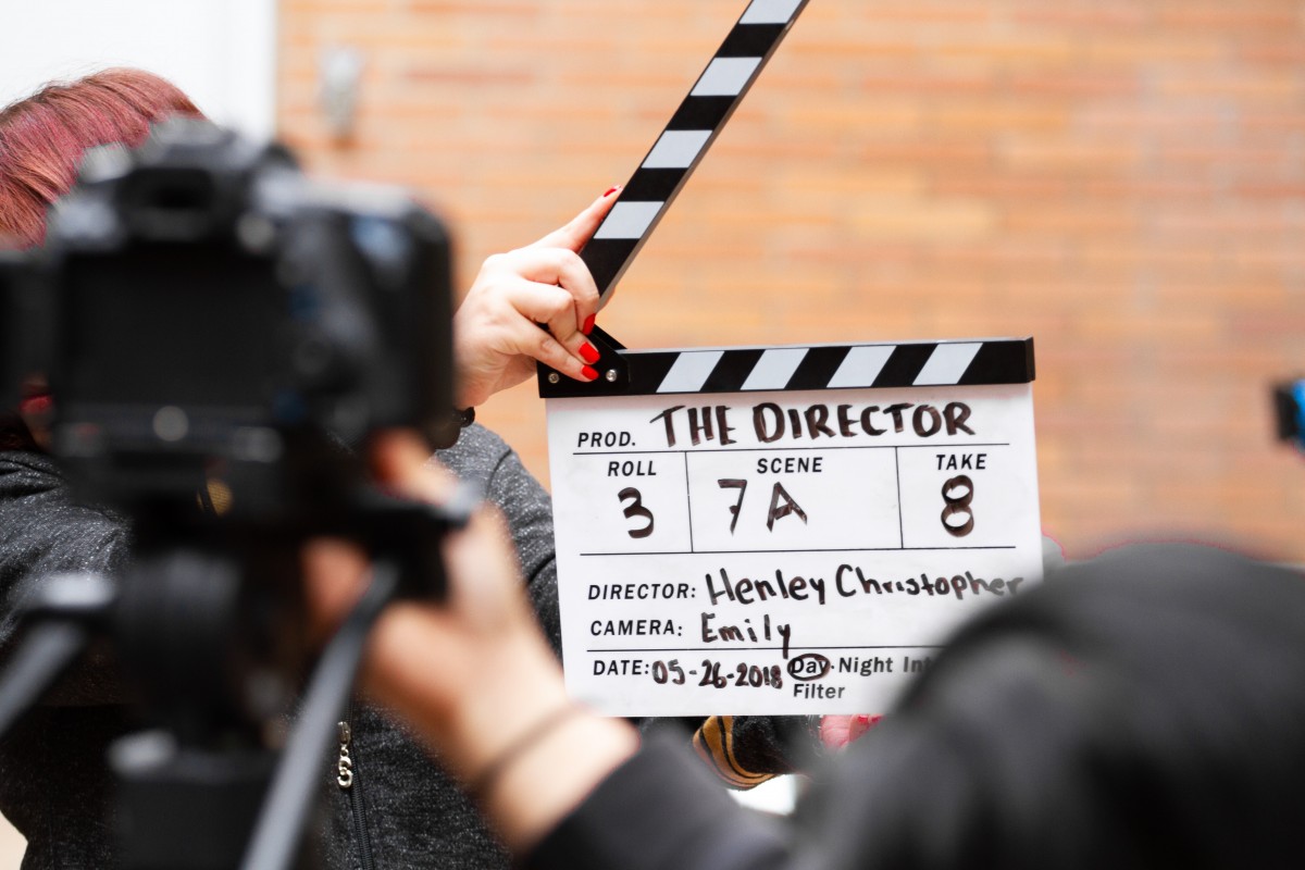 <p>A production board during movie filming</p>
