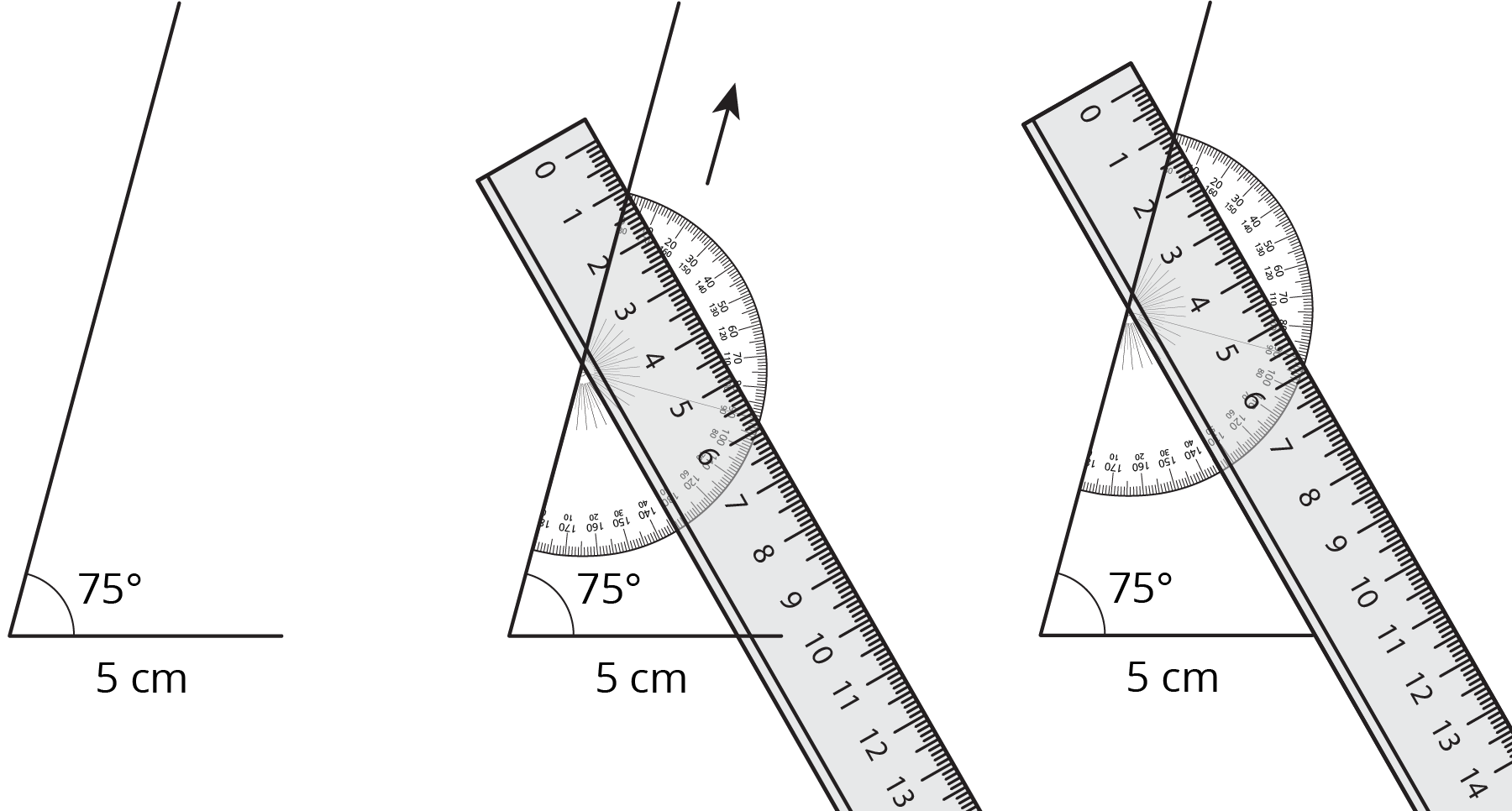 <p>An angle, a protractor, a ruler.</p>
