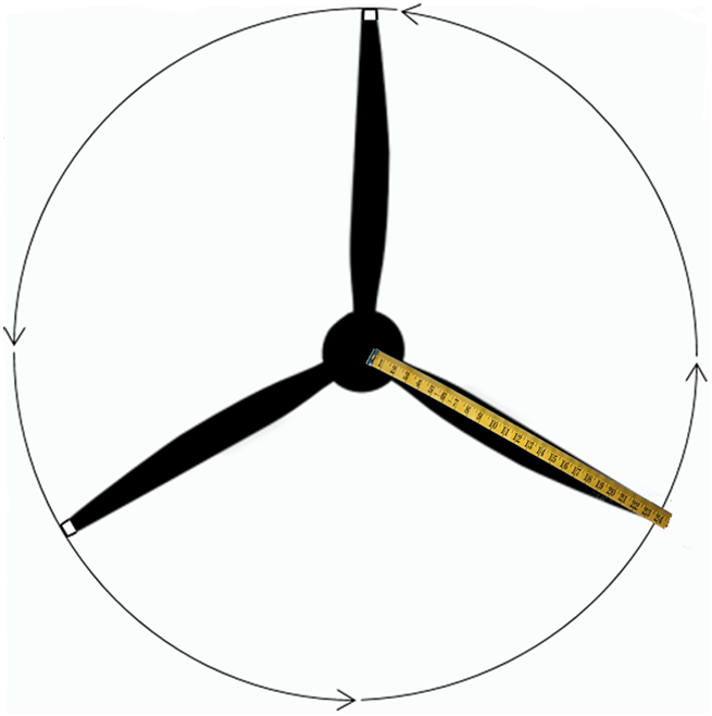 A picture of a plane propeller.