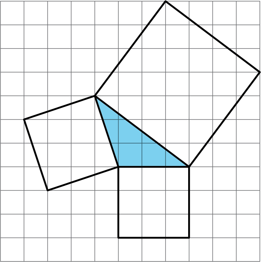 <p>Triangle with squares off of sides</p>

