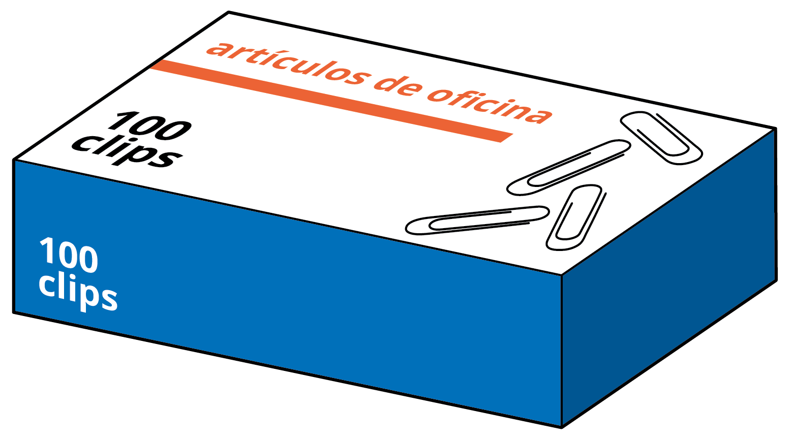image of 1 box of paper clips containing 100 paper clips.