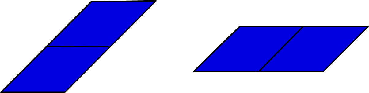 <p>Two figures of pattern blocks. </p>

