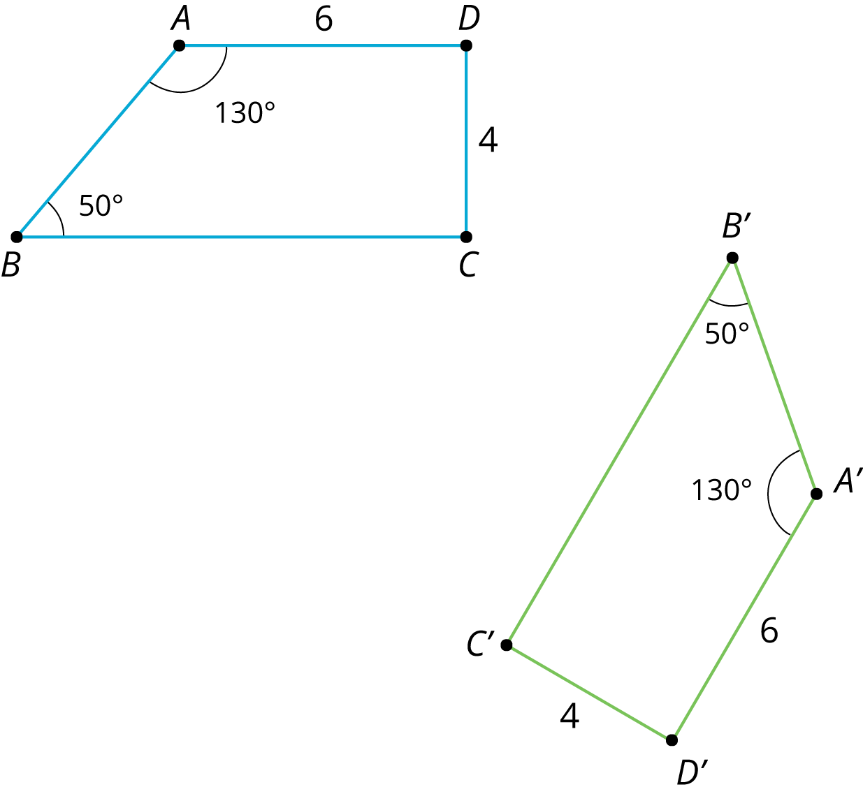 <p>Transformations on quadrilateral ABCD.</p>
