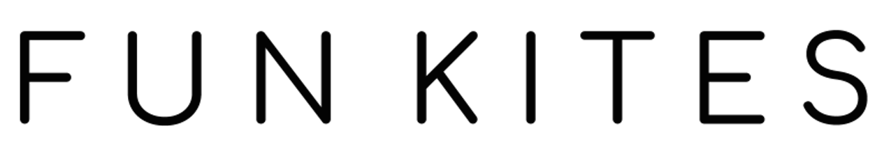 figure. Drawing of capital letters spelling out the phrase Fun Kites