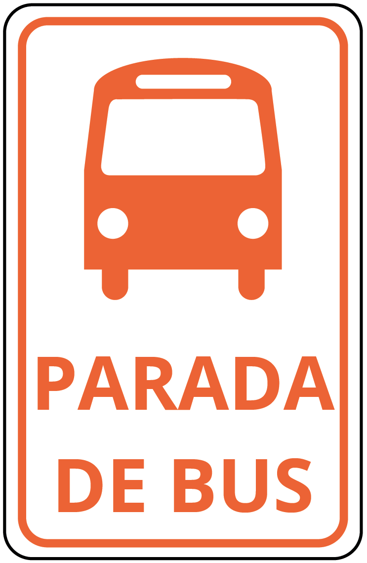 Illustration. Sign for a bus stop.
