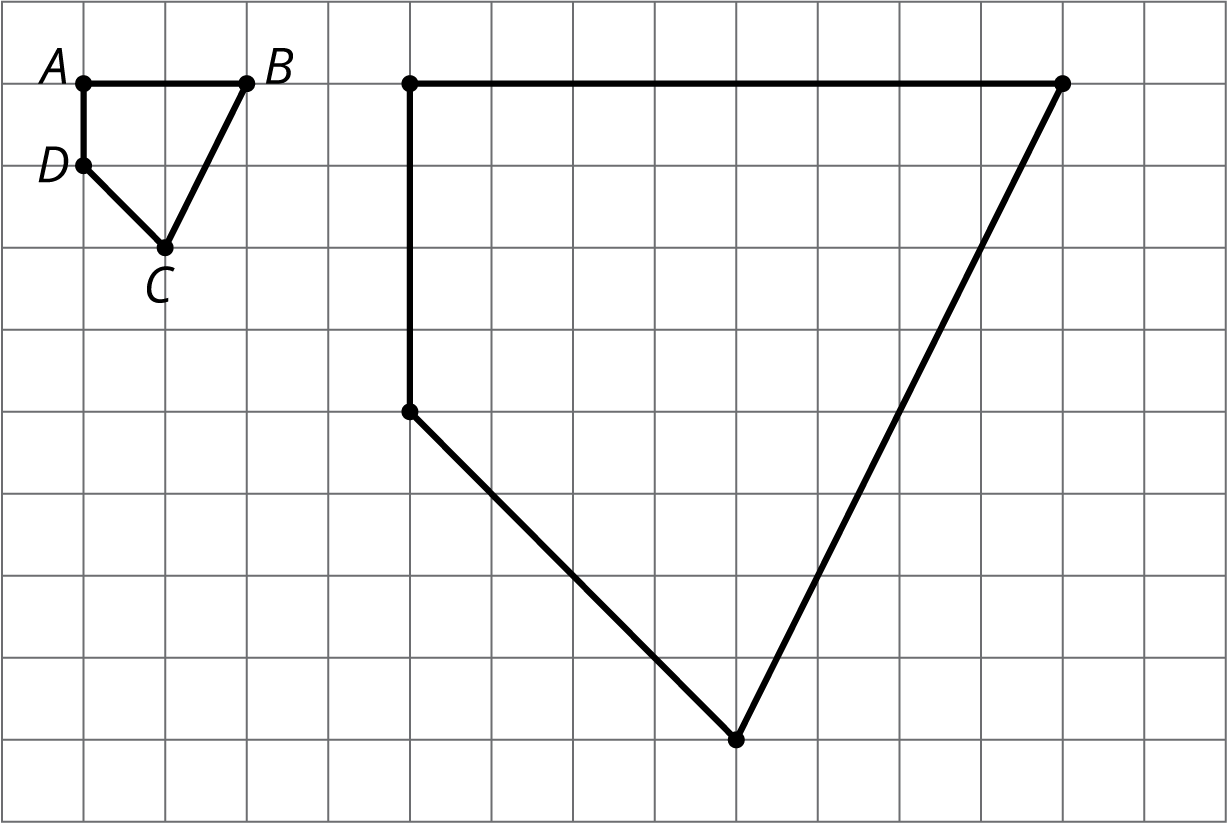 <p>A copy of a polygon ABCD scaled by 4.</p>
